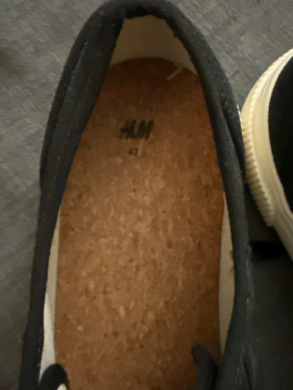 H&M Black Canvas Low-Top Sneakers with White Rubber Toe